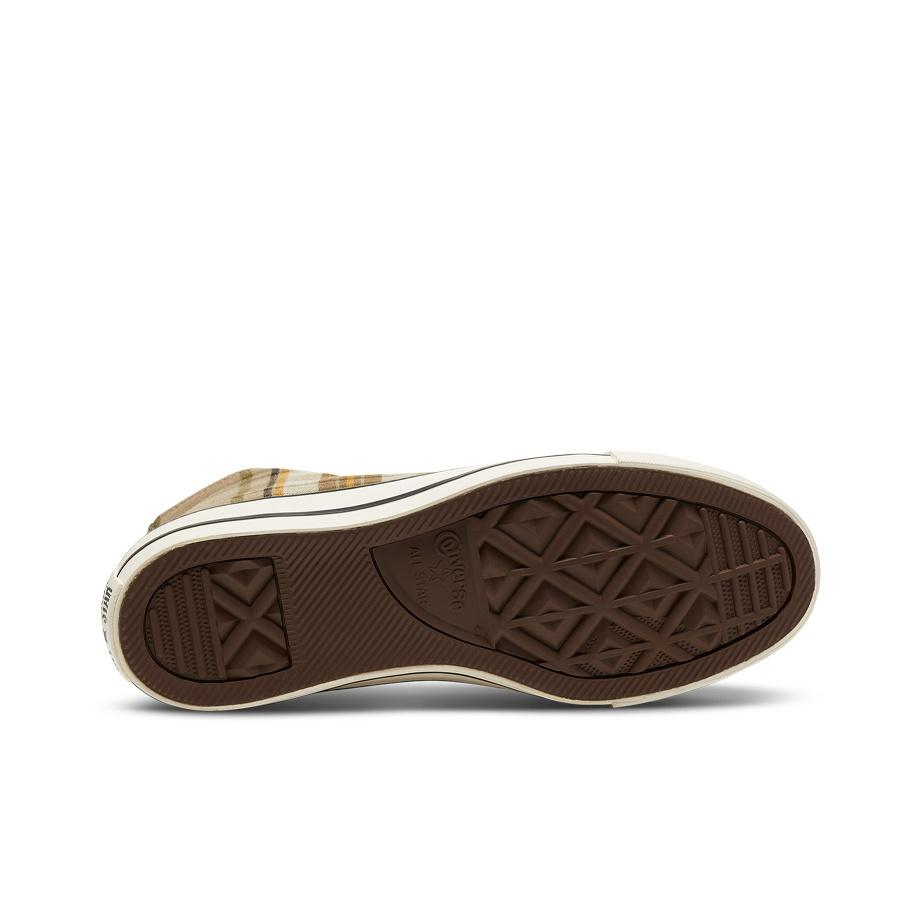 Converse Chuck Taylor All Star Rétro Décontracté Montantes Chaussures en Toile Femme sneaker Kaki 568925C