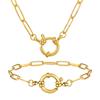 18K Gold Stainless Steel Paperclip Chain Necklace Round Bubble Sailor Clasp Minimalist Necklaces Elegant Jewelry Gift for Women