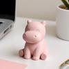 Huaqianguhh 3D Printed Hippo Car Dashboard Figurines, Minimalist Pink Desktop Ornament with Non-Slip Weighted Base, Cute Interior Decor, Kawaii