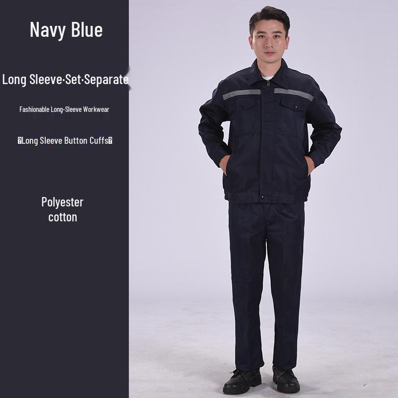Men's Long Sleeve Workwear Set: Durable Labor Protection, Auto Repair & Site-Ready Uniform