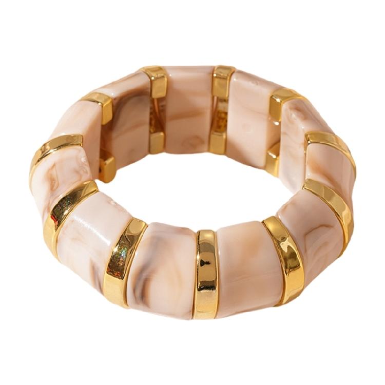 Artistic Gradient Acrylic Elastic Bangle Stretchable Cuff Bracelet Lightweight Stylish Jewelry Unisex Fashion Accessory
