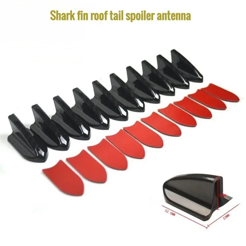 6 stk UV-beskyttet & Værbestandig 6 stk Svart Bil EVO-Stil PP Tak Hai Finner Spoiler Vinge Sett Vortex Generator Hai Antenne