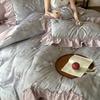 Cotton Bedding Four-piece Rose Printing Skin-friendly Breathable Comfortable Quilt Cover Bed Sheet Pillowcase Kit