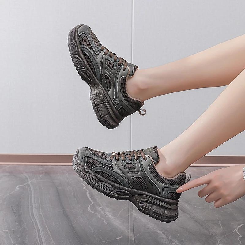 Modische Damen-Sneaker Outdoor Bequeme Mesh Atmungsaktive Laufschuhe Hohe Qualität Designer Lässige Plateau-Tennisschuhe