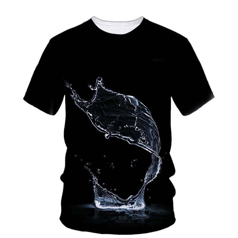 Summer Original Water Droplet Graphic T Shirts For Men Trend Casual Creative Simple Style Printed O-neck Short Sleeve Tees