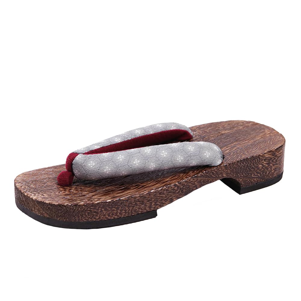 

Деревянные гэта из обожжённой павловнии для женщин [KYOETSU] (Японские гэта) скучный, (1 серый, маленький)