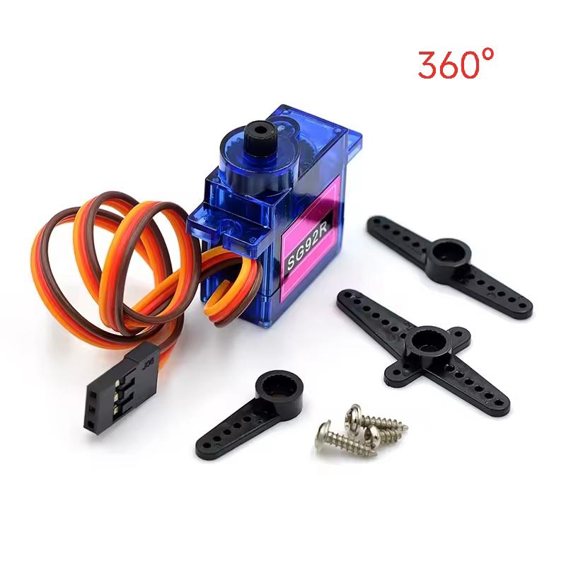 

1 комплект 180/360 градусів Sg92R 2.5 кг мікро 9G сервопривід нейлонові вуглеволокняні шестерні заміна Sg90 для деталей моделі літака радіокерованого вертольота 360 degrees