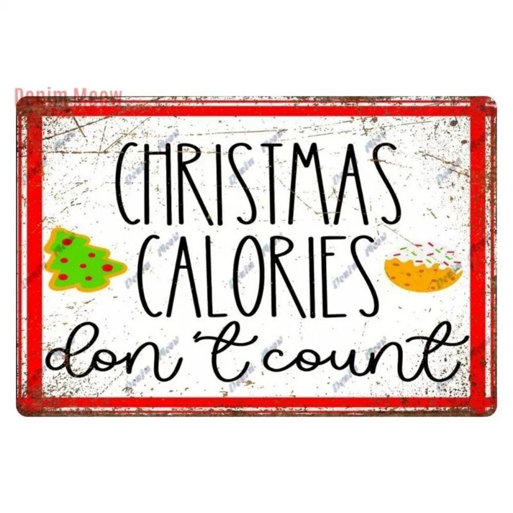 Vintage Christmas Metal Tin Sign Home Festive Wall Decor