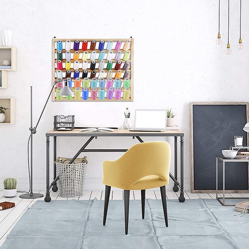 1PC Wooden Thread Holder 54 Spool Thread Rack Wall Mounted Sewing Thread Holder Multi Purpose Thread Stand Shelf