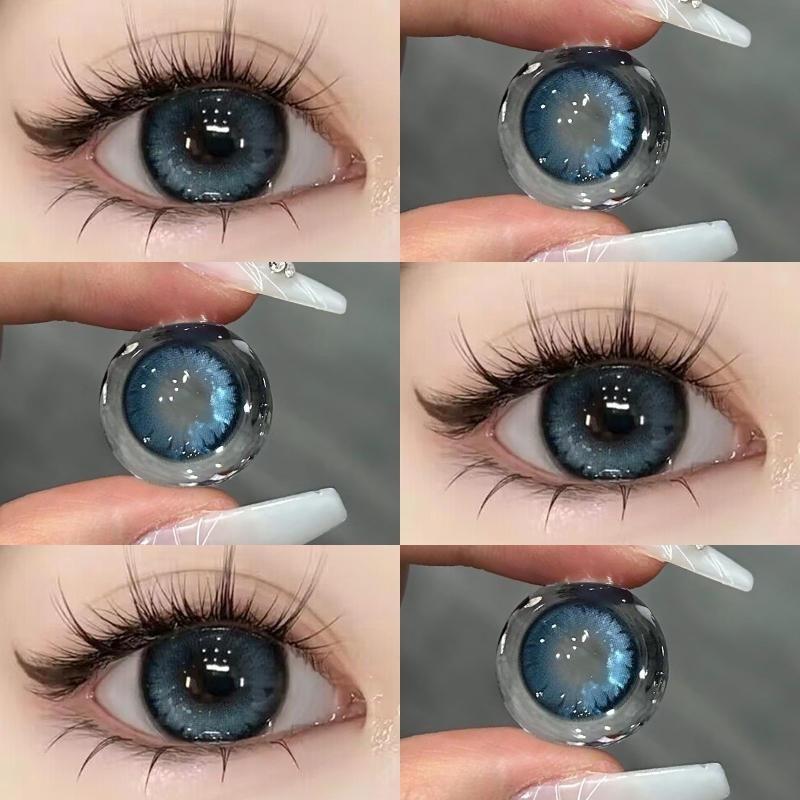 

Mill Creek 1 пара натуральных темно-серых контактных линз Большие глаза Очень большие глаза 14,0/14,2/14,5 мм Гидрогелевые мягкие контактные линзы большого диаметра 0 класса синий