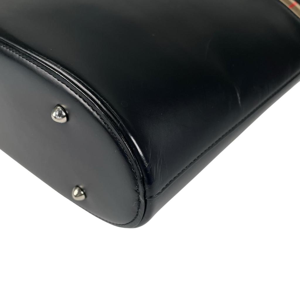 BURBERRY Nova Check Handbag black Women used