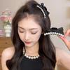 1Pcs Bow Pearl Small Hair Claw Clips Girls Black Ponytail Holder Barrettes Hair Accessories