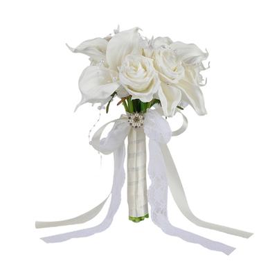 Long Time Faux Rose And Calla Lilies Handheld Bouquets For Weddings Event Home Display Wedding Centerpieces Bouquets