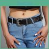 Trendy Punk Style Wide Waist Belt With Star Studs Unique Faux Leather Belt