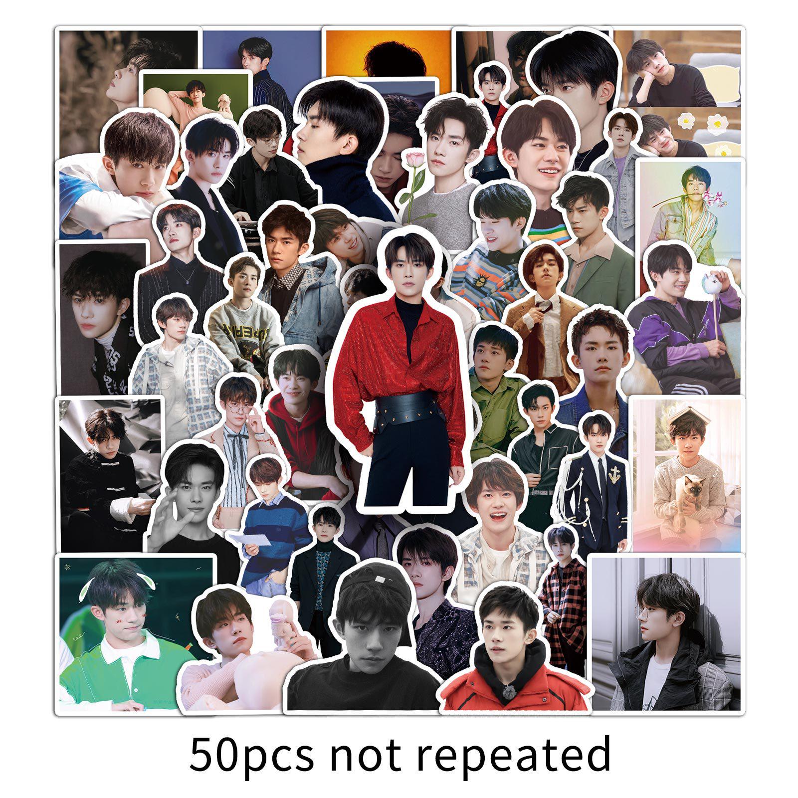 Jackson Yee TFBoys Celebrity Stickers - 50 Sheets for Water Bottles, Journals, Luggage