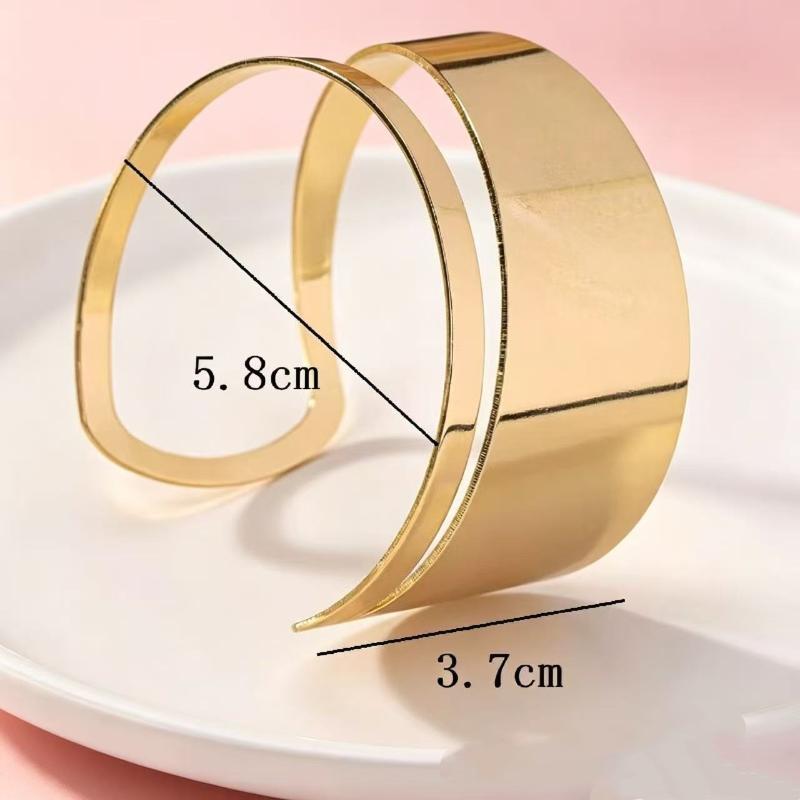 Wide Open Adjustable Hollow Irregular Bracelet Hip Hop Street Bangle Trendy Jewelry for Couple Matching Wear