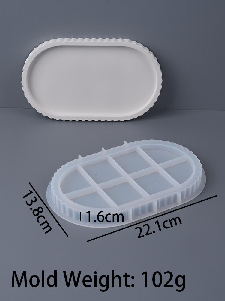 Ovales Tablett Silikonform DIY Streifen Schmuck-Ausstellerform Gießformen Gips Harz Bastelherstellung Untersetzer Heimdeko Zubehör