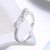 Charm 925 Sterling Silber Ringe Für Damen Einfache Schleife Kristall Größe 6/7/8/9 Mode Party Geschenke Mädchen Studentin Hochzeits Schmuck