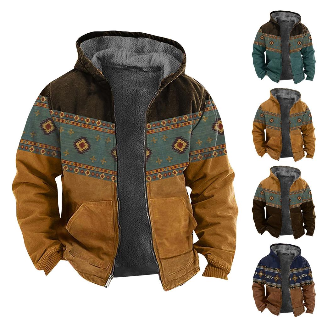 Pánský personalizovaný ležérní svetr s dlouhým rukávem na zip, hustý bavlněný oblek zimní