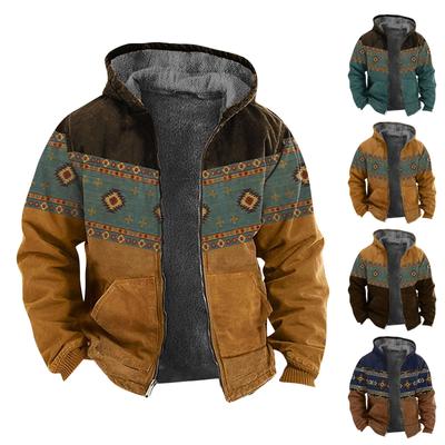 Pánsky prispôsobený ležérny sveter so zipsom s dlhým rukávom, hrubý bavlnený oblek zima