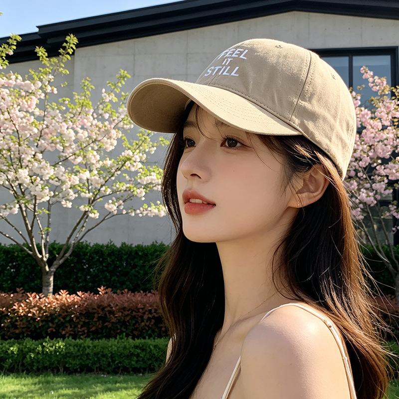 Fashion Hat New Korean ins Letter Embroidery Baseball Cap Wide Brim Big Face Small Peaked Cap Hipster Spring Summer