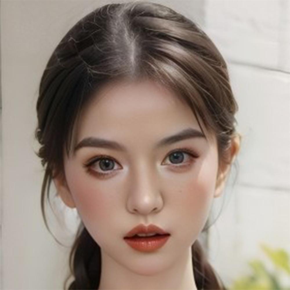 Head with Realistic Oral Function 100% Silicone Compatible with 130-180cm Sex Dolls M16 Thread Interface Wig & Implant Hair Options 3kg