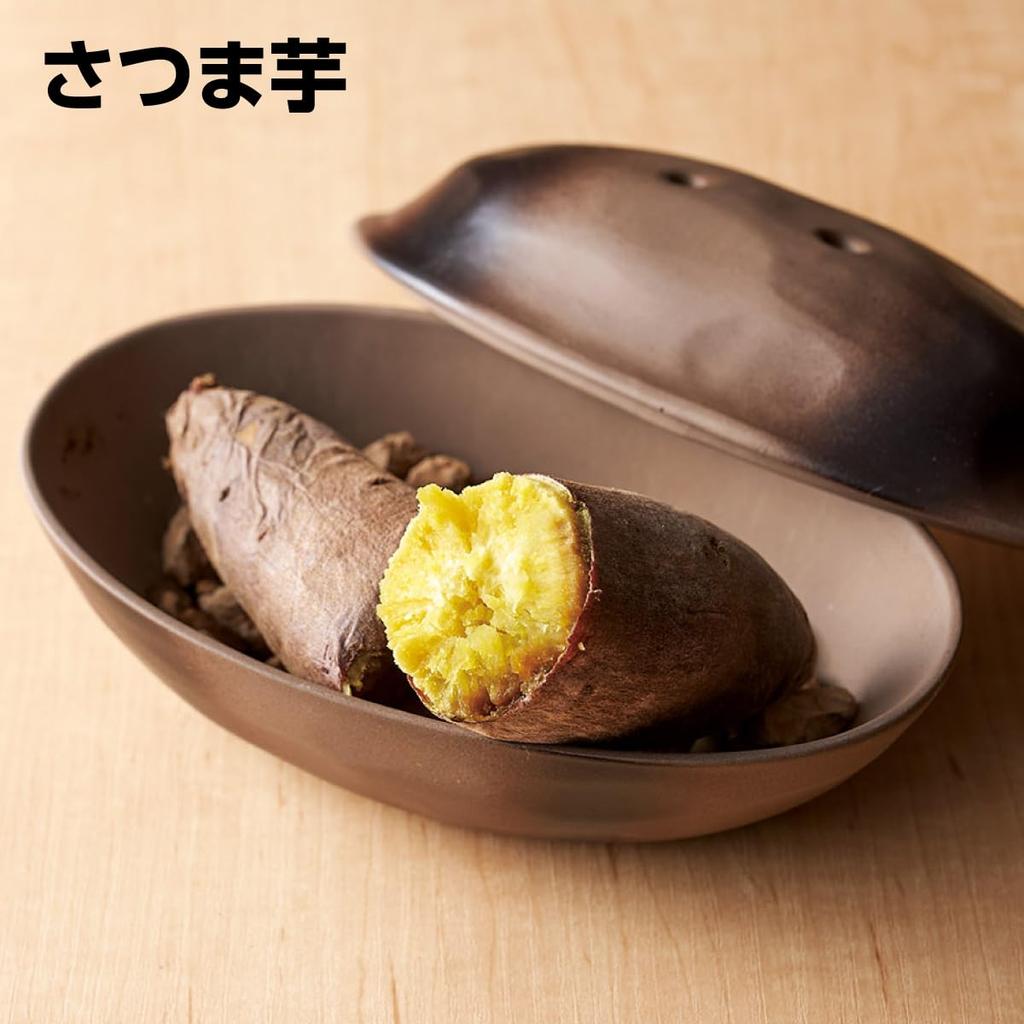 Sento Senga Pottery Sweet Potato Pot Ceramic Banko Microwave Made in Microwave-safe Stone-baked (with Stone) - Ware, Only, Japan, 01-14