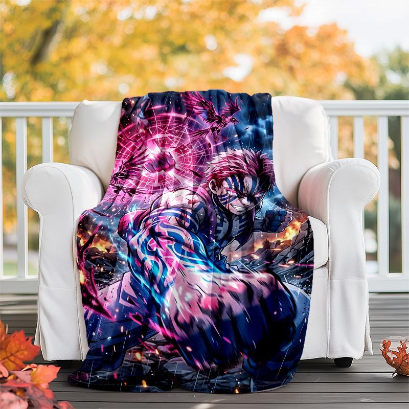 1pc Akaza (3) Theme Blanket - Digital Print, Polyester, Cozy for All Seasons, Perfect for Outdoor, and Travel