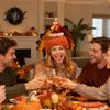 Adult Thanksgiving Party Headwear Funny Turkey Hat for Adults Costume Accessory Novelty Soft Plush Knitted Accessory Women Men Fall Holiday