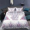 3D Printed Elephant Bedding Set for Boys Adults Teens Ganesha Duvet Cover Set Queen Size Polyester Bohemian Style Luxury