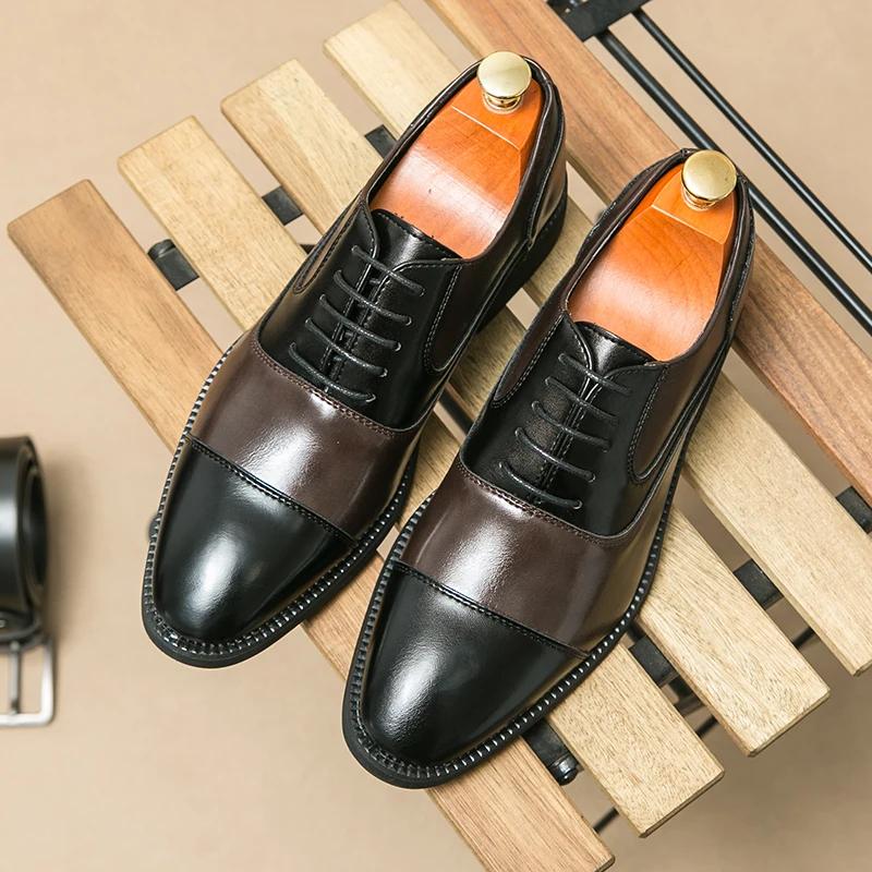 

Fashion Leather Shoes Casual Business Shoes for Men Dress Tenis De Hombre Moccasins Mokasin Tenis Caballero Designer sneakers 38 коричневий