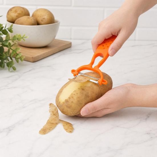 2Pcs Multifunctional Fruit Vegetable Peeler & Grater, Double Side Stainless Steel Blade Peeler and Grater, Sharp Blade Peeler for Kitchen Cucumbers