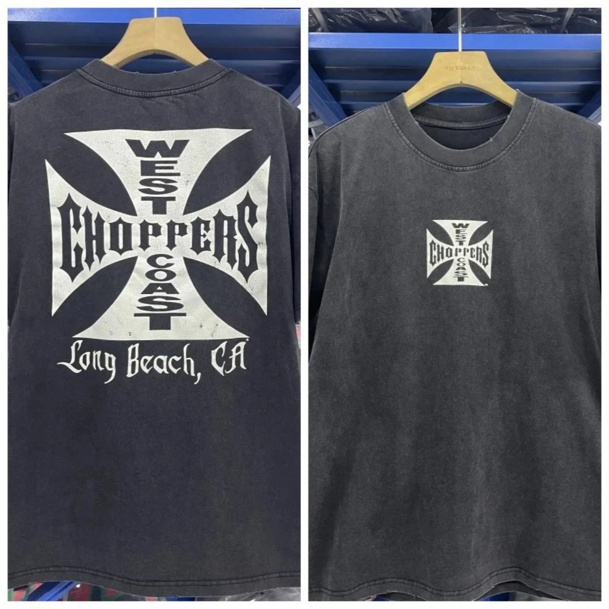 

2026 Унісекс Футболки з праної бавовни Повсякденна футболка West Coast Choppers Модний стрітвеар Дихаюча тканина Вільний крій Щоденний одяг Unseix XXL бежевий