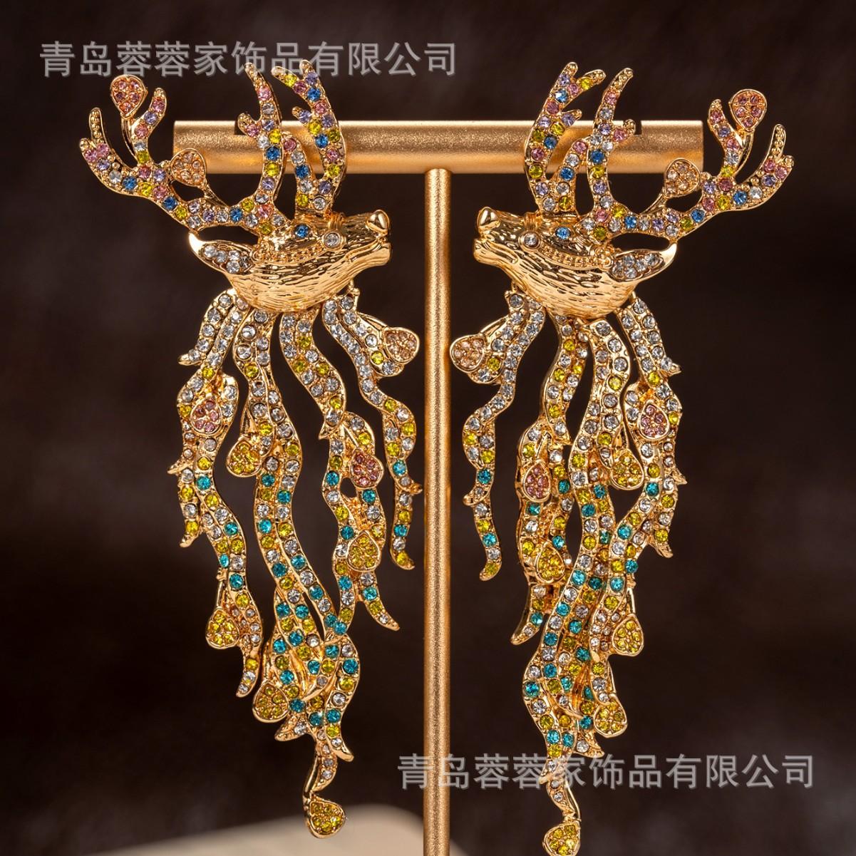 

Серьги с оленями в стиле ретро, тяжелая промышленность, дворцовые, элегантный темперамент