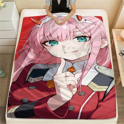 1PC DARLING In the FRANXX Zero Two Print Flannel Blanket, High Quality All Seasons, Home Decor, Warmth and Comfort, Perfect for Christmas Gifts