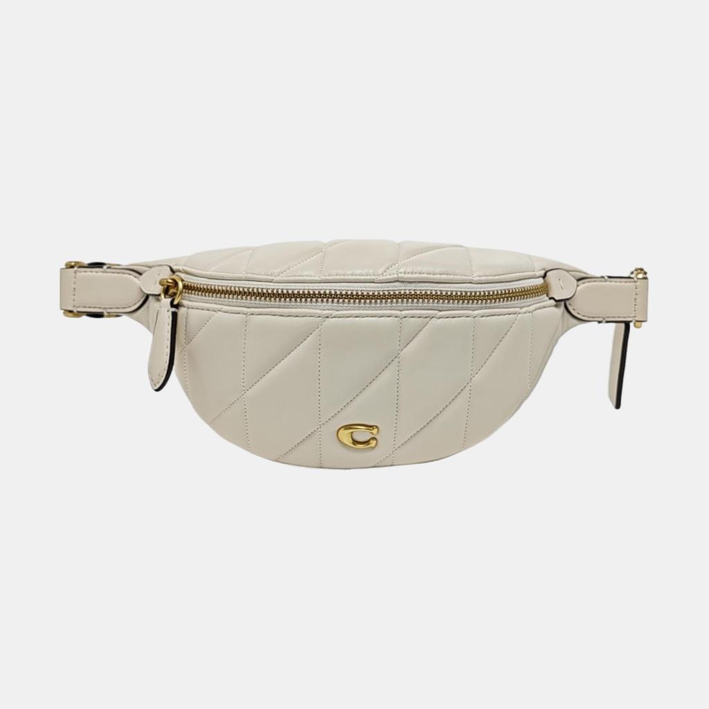 [Pre-Owned] Essential 30 External Zipper Pocket Adjustable Shoulder Strap Napa Leather Waist Bag Large - Excellent #874K8K