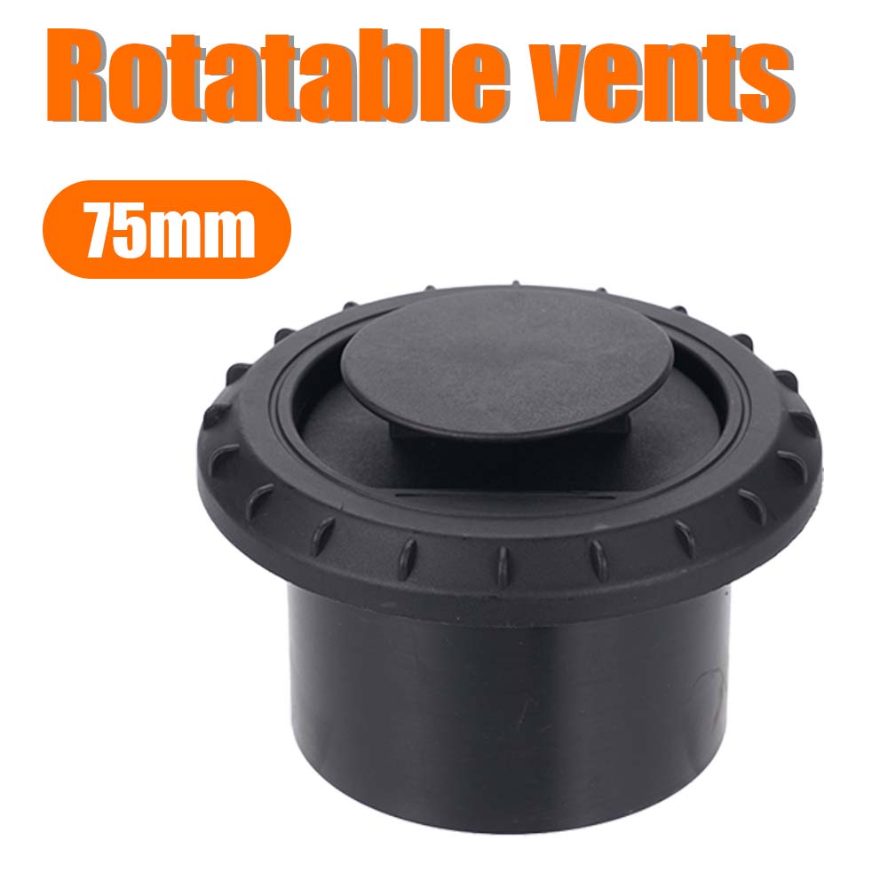 60mm / 75mm Dieselheizung Kanal Kanalführung Luftauslass Flachrohr Verbinder Anschluss Drehbarer Anschluss Schwarz Für Auto LKW VAN