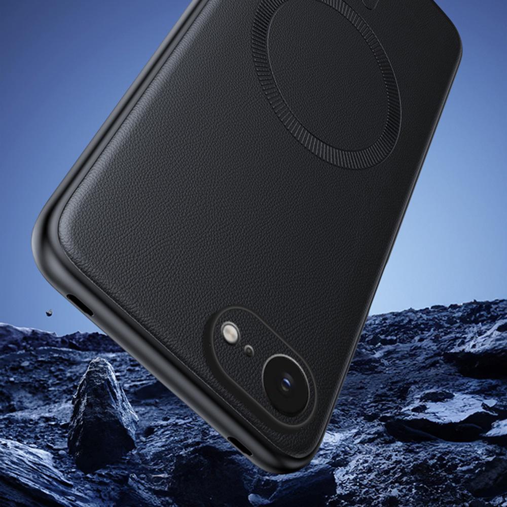 For iPhone 16e Case Compatible with MagSafe Leather Coated TPU+PC Phone Cover