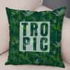 Tropical Floral Cushion Cover Pink Hibiscus Flower Leaf Print Soft Fabric Living Room Sofa Home Decor Pillow Case