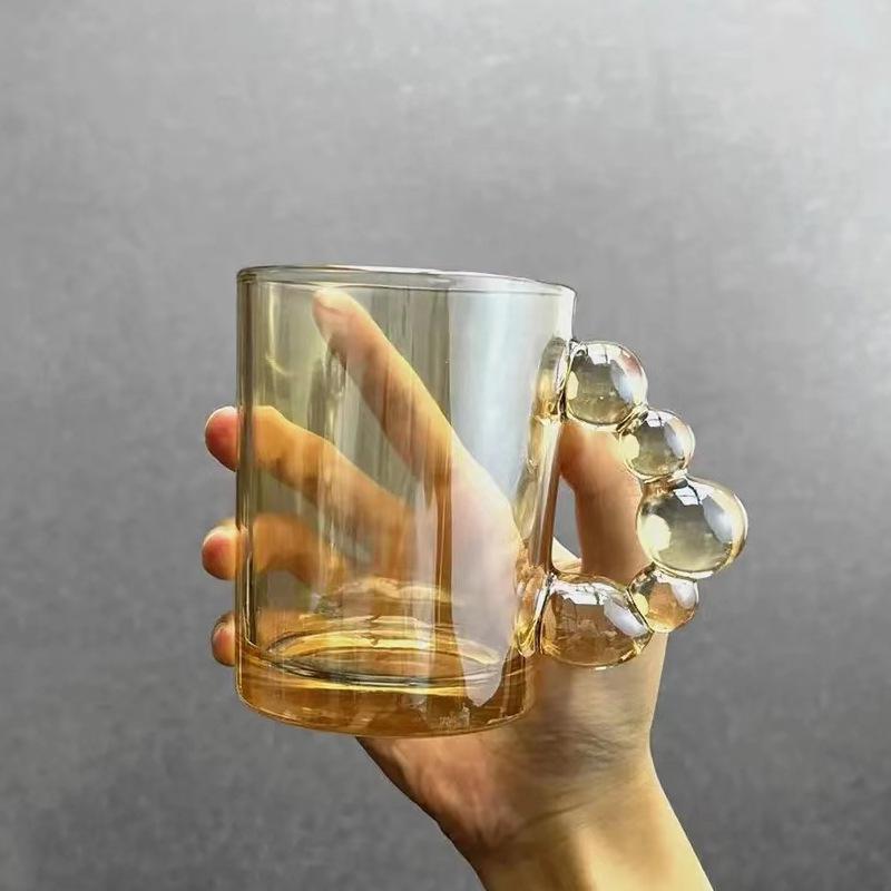 Europe Style Coffee Mugs Luxury handle Coffee Milk  Afternoon Tea Cup Creative Bubble Glass Cups For Friend Gift