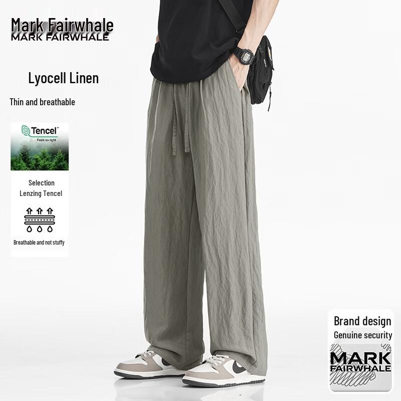 MARK FAIRWHALE Men s Tencel Blend Straight-Leg Casual Pants L