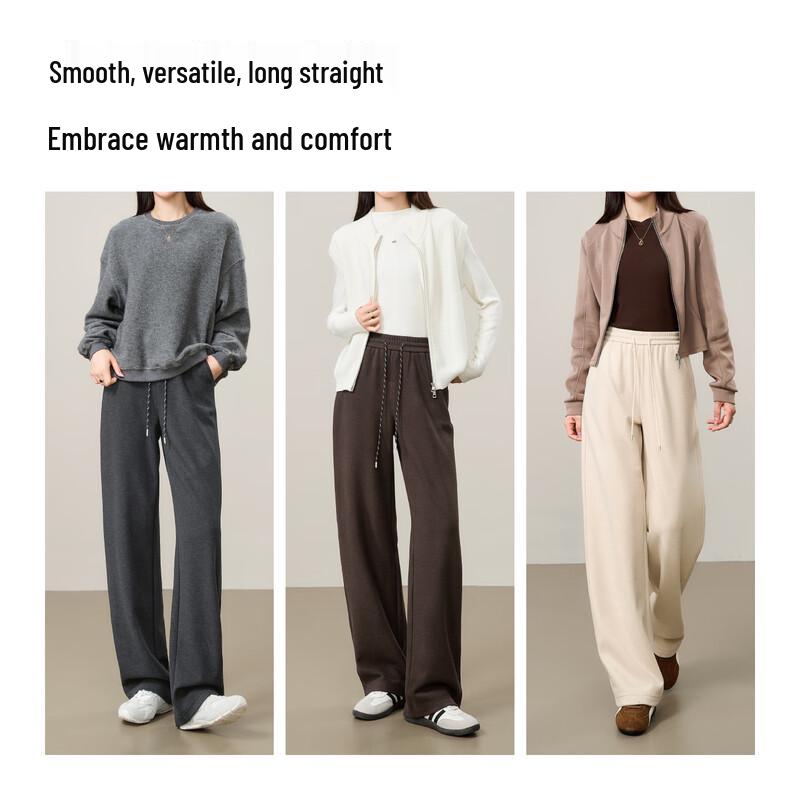 Yiyang Women's Acetate Wool Draped Wide-Leg Trousers