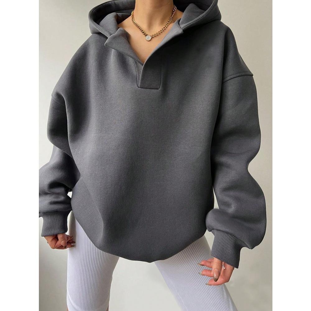 Women's Hooded Neck Long Sleeve Oversized Casual Hoodie Sweatshirt