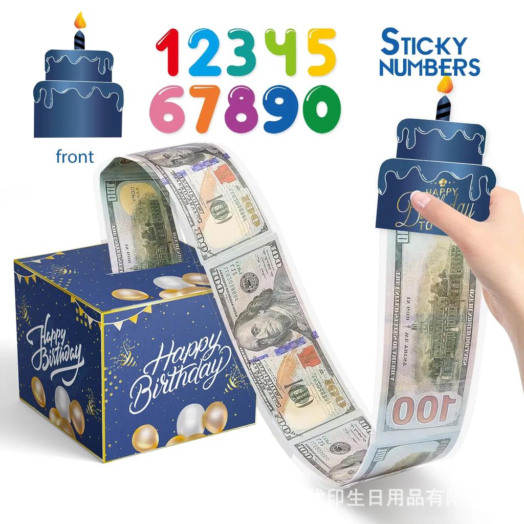 Christmas Birthday Party Surprise Money Pull Pouch Festival Celebration Holders for Cash DIY Surprise Present Money Box