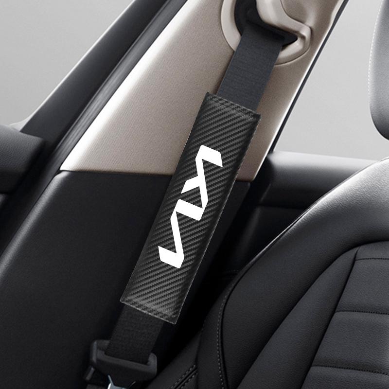 NCUD9 2pcs Cotton Car Seat Belt Cover Protective Shoulders Car Decoration Strap Pad For KIA Ceed Sorento K3 Rio Sportage Soul Picanto