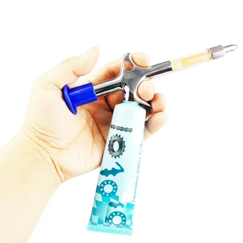 1PCS Bicycle Aluminum Grease Gun Aluminum Alloy MTB Bike Bearing Hub Grease Syringe Bicycle Oil Lubricant Cycling Accessories