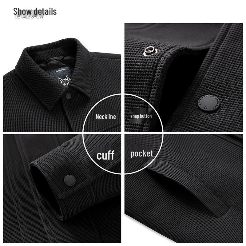 Septwolves Men's Wool Blend Anti-Static Lapel Jacket