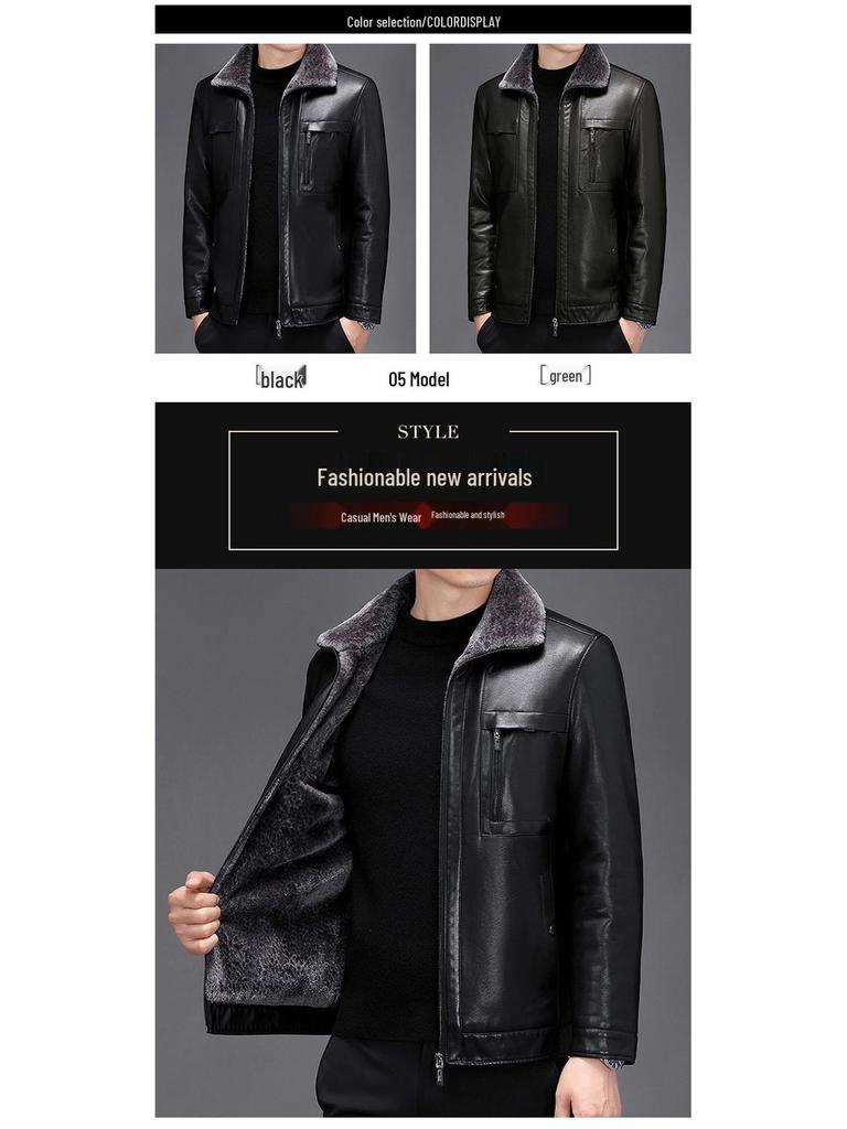High-Quality Autumn & Winter Large Size Leather & Fur Jacket for Men