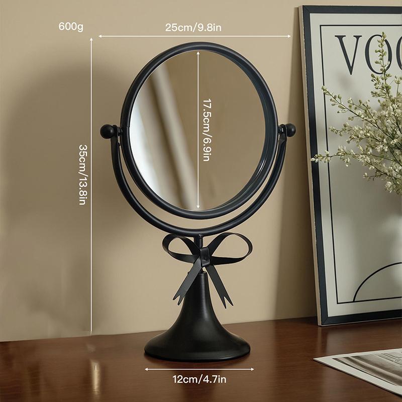 Retro Desktop Makeup Mirror European Princess Mirrors Household Bedroom Vanity Mirror Iron Frame 360° Rotation Cosmetic Mirrors