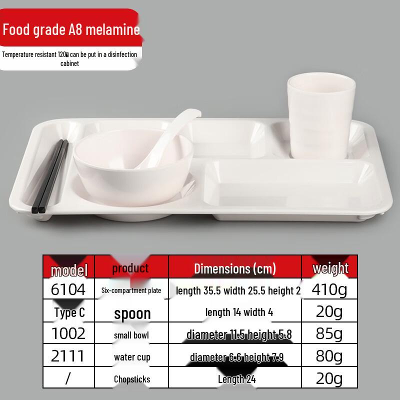 Commercial Melamine Multi-Compartment Food Tray